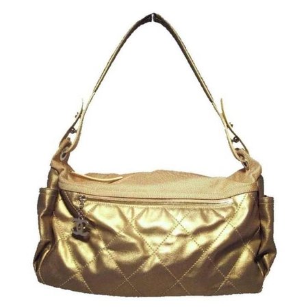 Chanel Metallic Gold Leather Shopper For Sale at 1stdibs