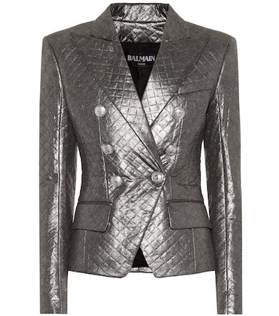 Quilted metallic blazer