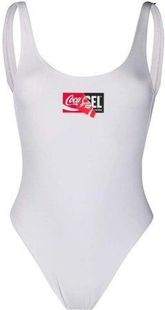 double logo print swimsuit