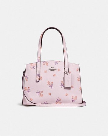 COACH: Charlie Carryall 28 With Floral Bow Print