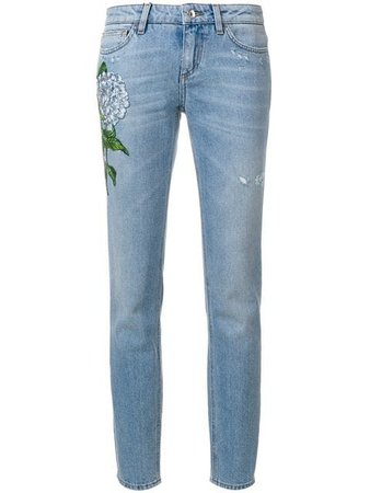 Dolce & Gabbana Floral Patch Straight-leg Jeans $1,250 - Buy Online - Mobile Friendly, Fast Delivery, Price