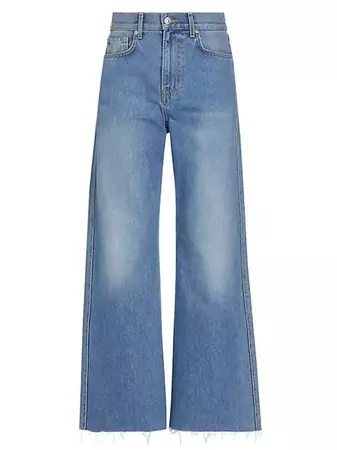 Shop Veronica Beard Taylor Cropped Wide-Leg Jeans | Saks Fifth Avenue