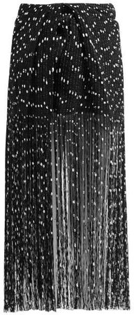 Capri Embroidered Fringe Skirt - Womens - Black