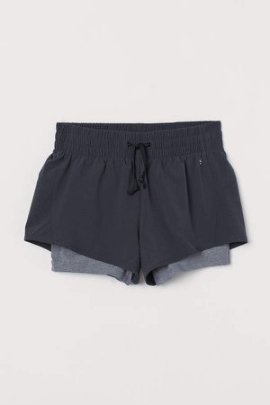 Double-layer Running Shorts - Gray