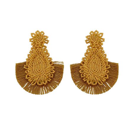 JESSICABUURMAN - MOBAR BEADED AND FRINGED EARRINGS - PAIR