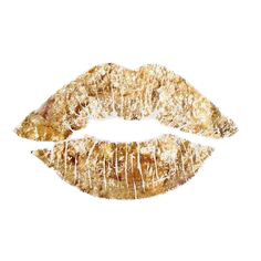 gold lipstick kiss