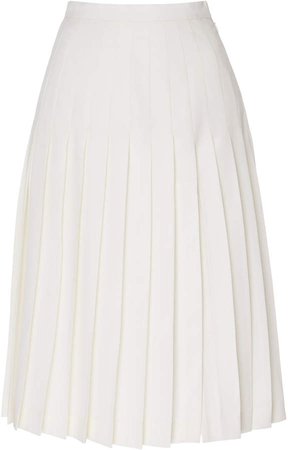 Alessandra Rich Light Wool Pleated Skirt Size: 38