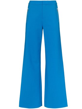 Area Blue Rhinestone Stripe Wide Leg Trousers | Farfetch.com