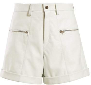 Cedar Leather Shorts - Womens - White