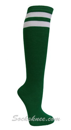 green knee high sock