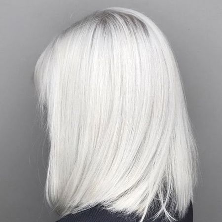 white shoulder length hair