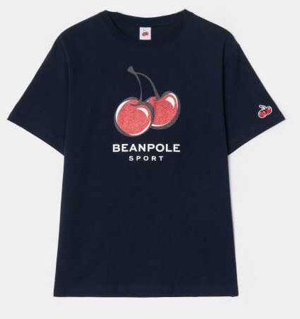 Beanpole Sport 19SS [Beanpole Sport x Kirsh] Big Cherry Glitter T-Shirt - Navy