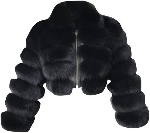 black crop fur jacket - Google Search