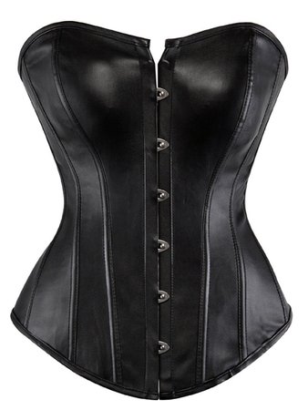 [34% OFF] Plus Size PU Leather Lace Up Steampunk Corset | Rosegal