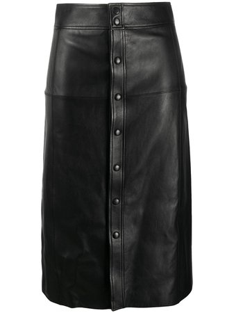 Shop black Saint Laurent A-line midi skirt with Express Delivery - Farfetch