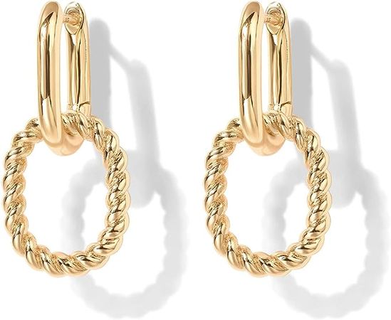 Amazon.com: PAVOI 14K Yellow Gold Convertible Link Earrings for Women | Paperclip Link Chain Earrings | Drop Dangle Earrings: Clothing, Shoes & Jewelry