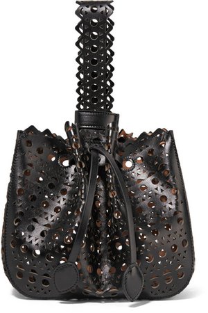 Alaïa | Laser-cut leather bucket bag | NET-A-PORTER.COM