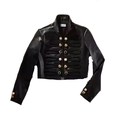 Seta black leather jacket