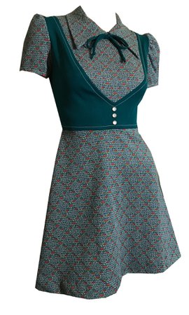Dirndl Inspired Green Plaid Mini Dress circa 1970s – Dorothea's Closet Vintage