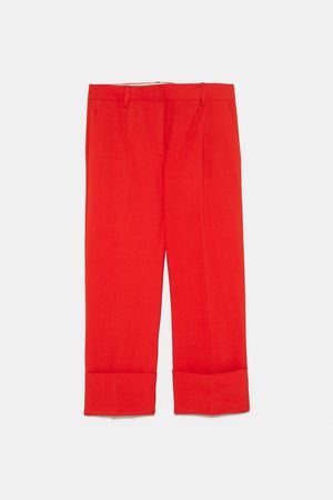 TROUSERS WITH TURN - UP HEMS-View all-TROUSERS-WOMAN | ZARA United Kingdom