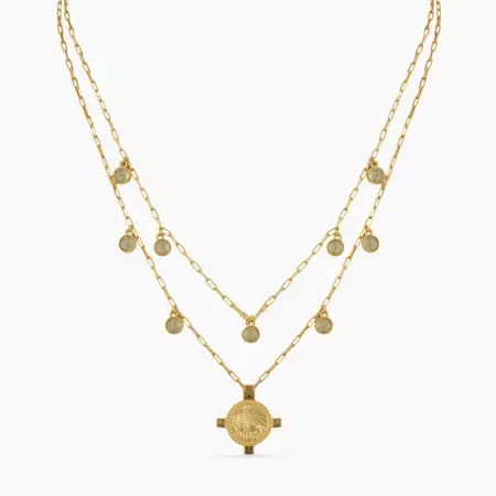Discover Peridot Leo Zodiac Layered Gold Plated Silver Necklace | Paksha