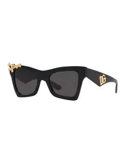 Dolce&Gabbana DG Embellished Acetate & Plastic Cat-Eye Sunglasses | Neiman Marcus