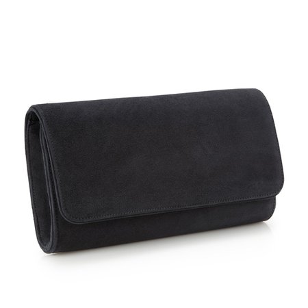Buy Natasha Dark Grey Suede Clutch Bag | Emmy London