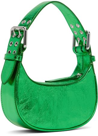 BY FAR: Green Mini Soho Shoulder Bag | SSENSE