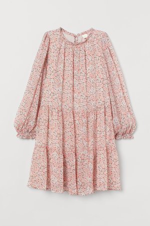 Wide-cut Dress - Light pink floral - Ladies | H&M US