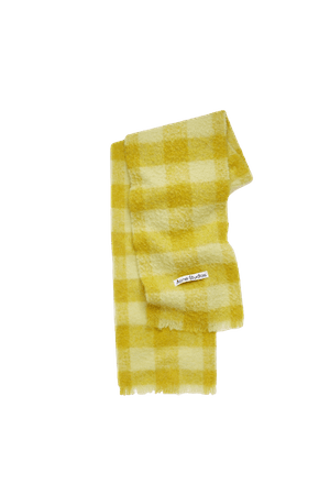 Checked scarf soft yellow/sharp yellow