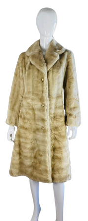 Classic Mink Faux Fur Coat by Tissavel England