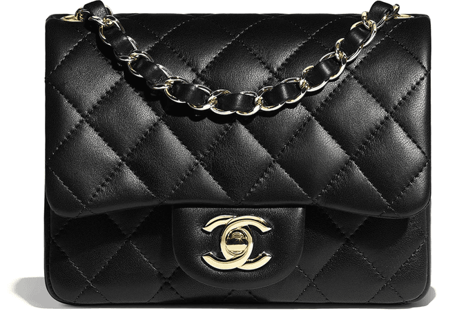 Chanel Flap Bag Mini Lambskin Gold-tone Black