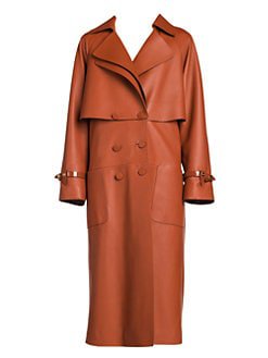 Fendi nappa leather trench coat
