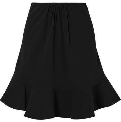 Ruffled Crepe Skirt - Black