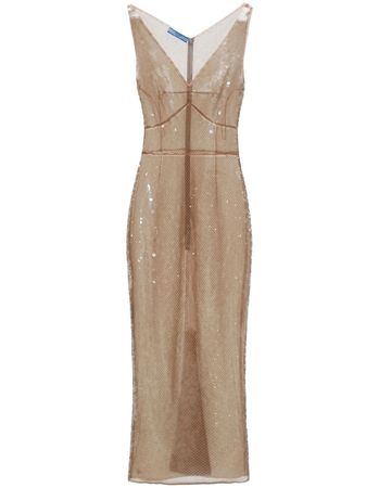 Prada Sequinned Tulle Midi Dress - Farfetch