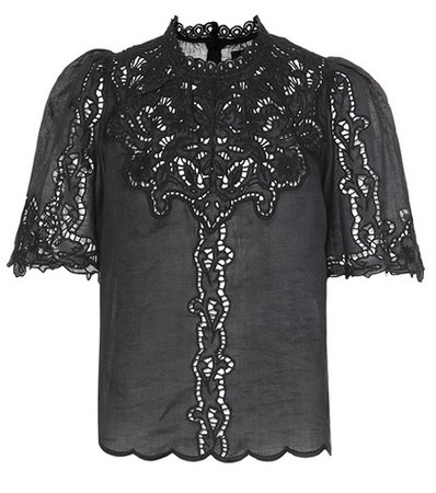 Lace-paneled top