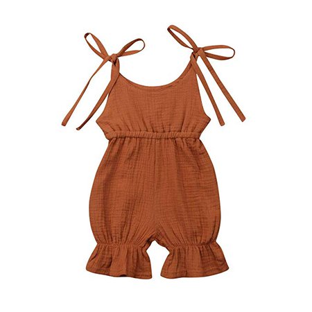 Amazon.com: CIYCUIT Baby Girls Romper Clothes Ruffled Strap Sleeveless Solid Color Onesie Jumpsuit: Clothing