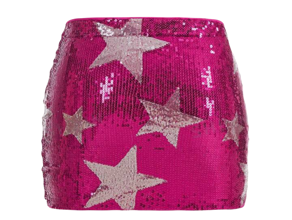 Sequin Hot Pink Stars Skirt