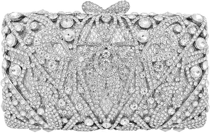 MUUHOO Crystal Clutch for Women Rhinestone Evening Bag (Silver), Medium: Handbags: Amazon.com