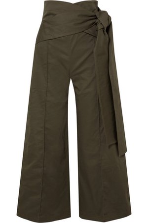 Silvia Tcherassi | Salve belted cotton-blend wide-leg pants | NET-A-PORTER.COM