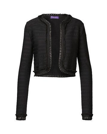 Collection Apparel Jacquard Wool - Blend Bolero Black | Women Sweaters | K99t8003
