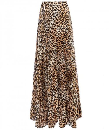 Alice and Olivia Multi Katz Leopard Print Pleated Maxi Skirt | Jules B