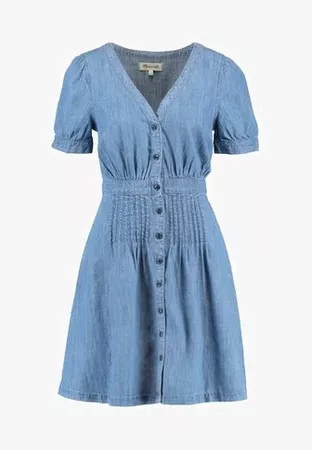 Madewell RETRO WAISTED DRESS - Day dress - light-blue denim - Zalando.co.uk