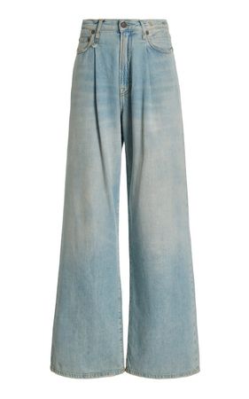 Damon High-Rise Pleated Wide-Leg Jeans By R13 | Moda Operandi