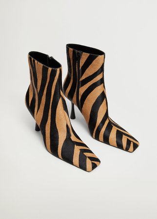 Fur leather ankle boots - Women | Mango United Kingdom