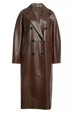 Max Mara Ussuri Oversize Leather Coat | Nordstrom