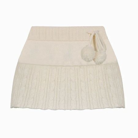 Ivory knit mini skirt