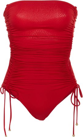 Ruched Strapless Swimsuit