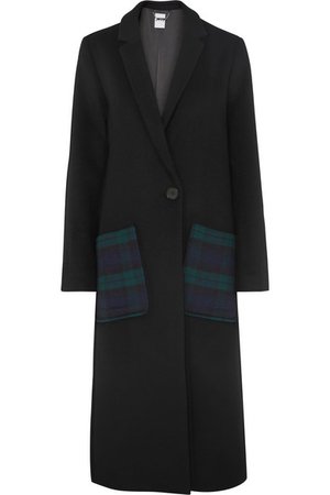 Kith | Eva tartan-paneled wool-blend coat | NET-A-PORTER.COM