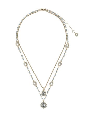 Marchesa Notte double-chain crystal-embellished necklace - FARFETCH